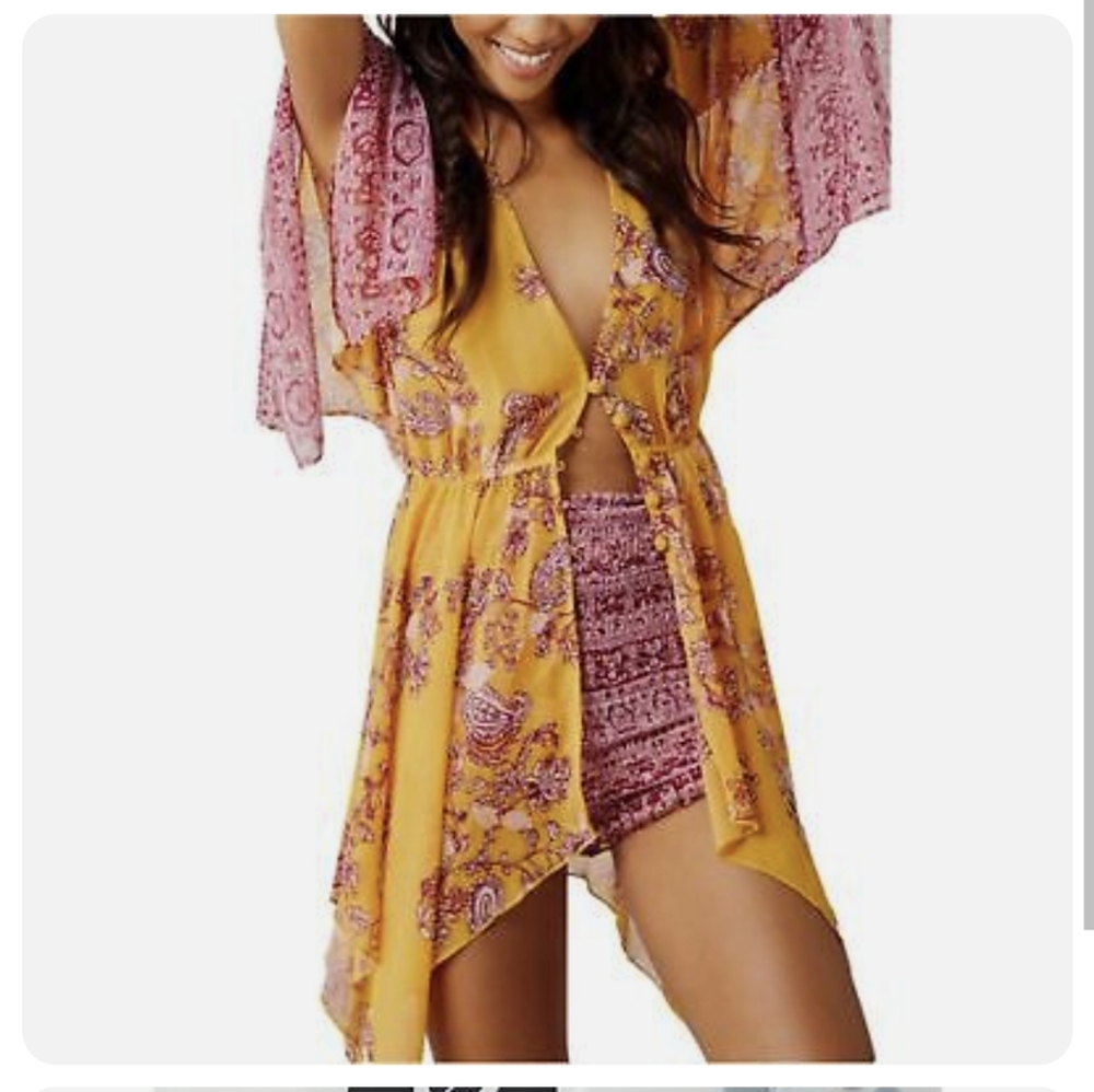 Free people Dream State Golden kimono M